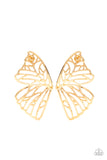 Paparazzi Butterfly Frills Earrings Gold