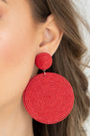 Paparazzi Circulate The Room Earrings Red