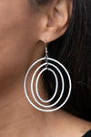 Paparazzi Colorfully Circulating Earrings White