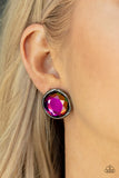 Paparazzi Double-Take Twinkle Earrings Multi (Oil Spill)