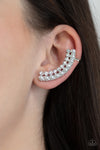 Paparazzi Doubled Down On Dazzle Earrings White (Ear Crawlers)