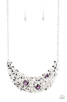 Paparazzi Fabulously Fragmented Necklace Purple, Rock Candy Bubbly Earrings Purple & Dining with Royalty Ring Purple