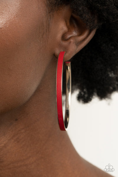 Paparazzi Fearless Flavor Earrings Red