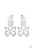 Paparazzi Flamboyant Flutter Earrings White