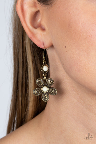 Paparazzi Free-Spirited Flourish Earrings Brass