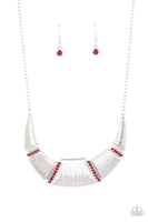 Paparazzi Going Through Phases Necklace Red