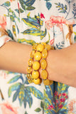 Paparazzi Tropical Hideaway Necklace Yellow & High Tide Hammock Bracelet Yellow