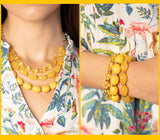 Paparazzi Tropical Hideaway Necklace Yellow & High Tide Hammock Bracelet Yellow