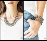 Paparazzi The Main Contender Necklace & Circa de Contender Bracelet Black