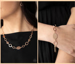 Paparazzi Working OVAL-time Necklace Rose Gold & OVAL and Out - Rose Gold