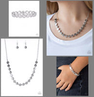 Paparazzi Artisanal Affluence Necklace Silver & Metro Metalsmith Bracelet Silver