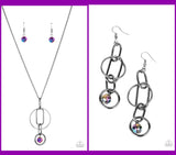 Paparazzi Park Avenue Palace Necklace Multi & Park Avenue Princess Earrings Multi (Oil Spill)