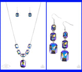 Paparazzi Million Dollar Moment Necklace Multi (Blue) & Cosmic Red Carpet Earrings Blue