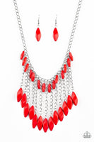 Paparazzi Venturous Vibes Necklace Red - Glitz By Lisa 