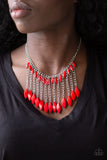 Paparazzi Venturous Vibes Necklace Red - Glitz By Lisa 