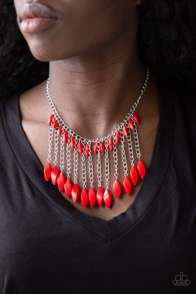 Paparazzi Venturous Vibes Necklace Red - Glitz By Lisa 