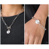 Paparazzi She Sparkles On Necklace White & All Aglitter Bracelet White - Glitz By Lisa 