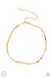 Paparazzi In No Time Flat Necklace Gold (Choker)