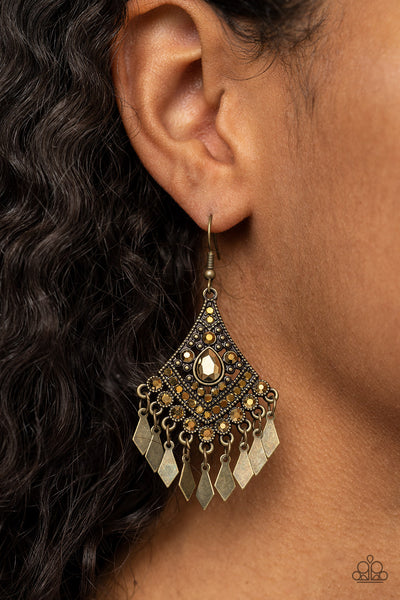 Paparazzi Indie Iridescence Earrings Brass