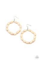 Paparazzi Living The WOOD Life Earrings White