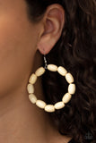 Paparazzi Living The WOOD Life Earrings White