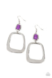 Paparazzi Material Girl Mod Earrings Purple