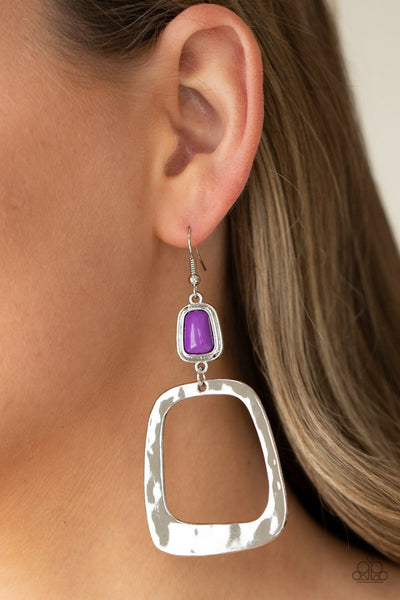 Paparazzi Material Girl Mod Earrings Purple