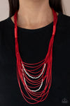 Paparazzi Nice CORD-ination Necklace Red