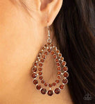 Paparazzi Glacial Glaze Earrings Brown