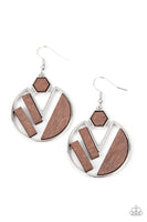 Paparazzi Petrified Posh Earrings Brown