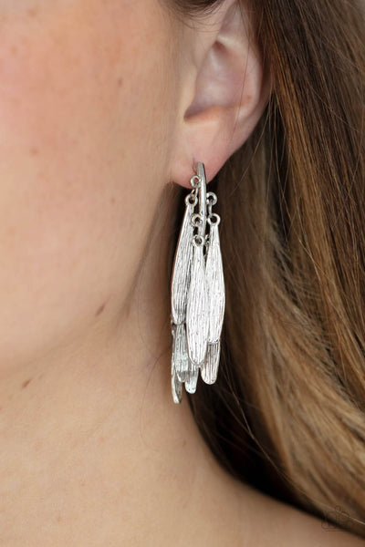 Paparazzi Pursuing The Plumes Earrings Silver