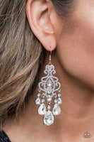 Paparazzi Queen Of All Things Sparkly White Earrings