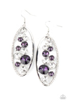 Paparazzi Fabulously Fragmented Necklace Purple, Rock Candy Bubbly Earrings Purple & Dining with Royalty Ring Purple