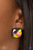 Paparazzi Royalty High Earrings Multi (Oil Spill)