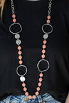 Paparazzi Sea Glass Wanderer Necklace Orange