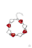 Paparazzi Contemporary Cupid Necklace Red & Sentimental Sweethearts Bracelet Red