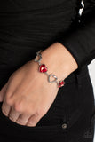 Paparazzi Contemporary Cupid Necklace Red & Sentimental Sweethearts Bracelet Red