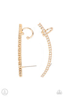 Paparazzi Sleekly Shimmering Earrings Gold (Ear Crawlers)