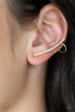 Paparazzi Sleekly Shimmering Earrings Gold (Ear Crawlers)