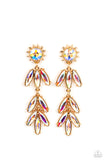 Paparazzi Space Age Sparkle Earrings Gold (Iridescent)