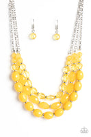 Paparazzi Tropical Hideaway Necklace Yellow & High Tide Hammock Bracelet Yellow