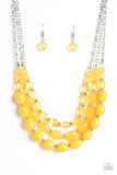 Paparazzi Tropical Hideaway Necklace Yellow & High Tide Hammock Bracelet Yellow