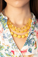 Paparazzi Tropical Hideaway Necklace Yellow & High Tide Hammock Bracelet Yellow