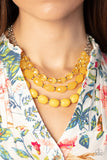 Paparazzi Tropical Hideaway Necklace Yellow & High Tide Hammock Bracelet Yellow