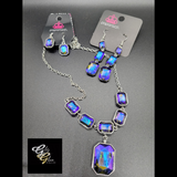 Paparazzi Million Dollar Moment Necklace Multi (Blue) & Cosmic Red Carpet Earrings Blue