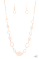 Paparazzi Working OVAL-time Necklace Rose Gold & OVAL and Out - Rose Gold