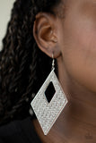 Paparazzi Woven Wanderer Earrings Silver