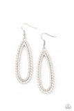 Paparazzi Glamorously Glowing Earrings White