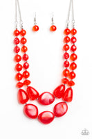 Paparazzi Beach Glam Necklace Red - Glitz By Lisa 