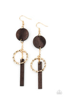 Paparazzi Raw Refinement Earrings Brown